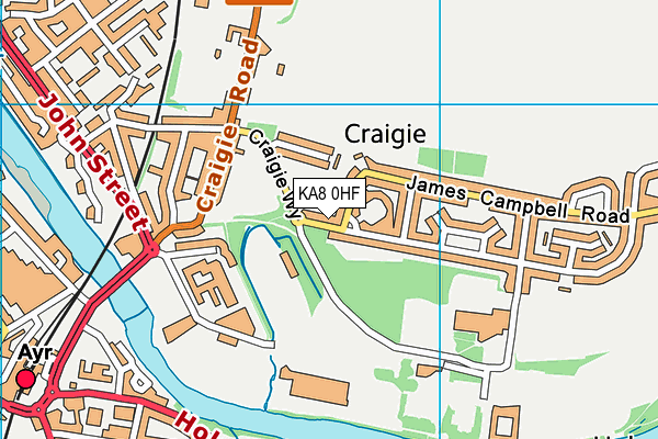 KA8 0HF map - OS VectorMap District (Ordnance Survey)