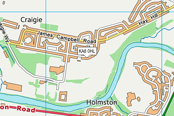 KA8 0HL map - OS VectorMap District (Ordnance Survey)