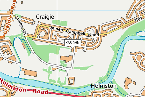 KA8 0HN map - OS VectorMap District (Ordnance Survey)