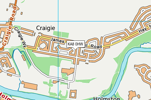 KA8 0HW map - OS VectorMap District (Ordnance Survey)