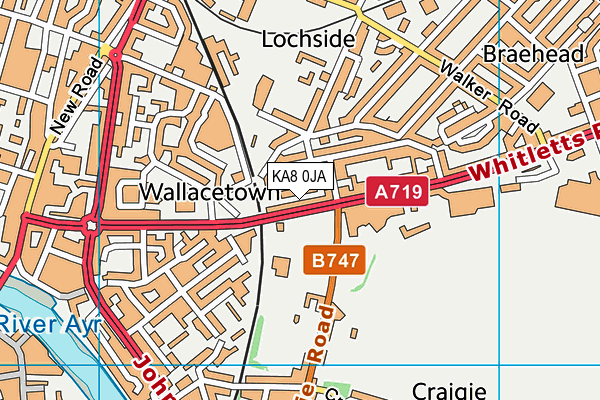 KA8 0JA map - OS VectorMap District (Ordnance Survey)