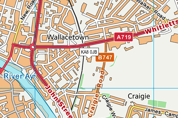 KA8 0JB map - OS VectorMap District (Ordnance Survey)