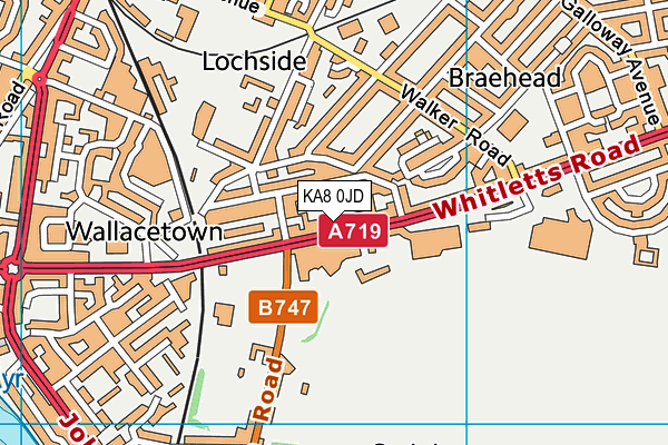 KA8 0JD map - OS VectorMap District (Ordnance Survey)