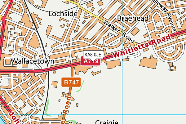 KA8 0JE map - OS VectorMap District (Ordnance Survey)