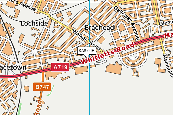 KA8 0JF map - OS VectorMap District (Ordnance Survey)