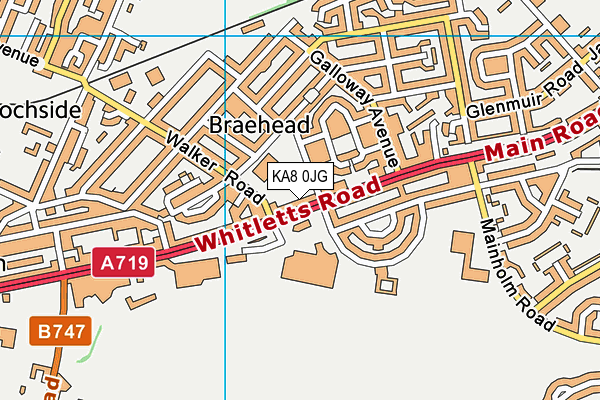 KA8 0JG map - OS VectorMap District (Ordnance Survey)