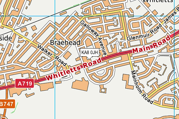 KA8 0JH map - OS VectorMap District (Ordnance Survey)