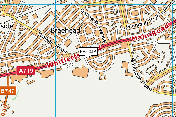 KA8 0JP map - OS VectorMap District (Ordnance Survey)