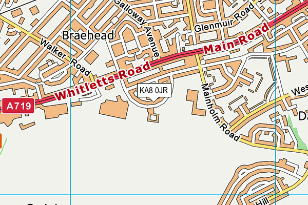 KA8 0JR map - OS VectorMap District (Ordnance Survey)