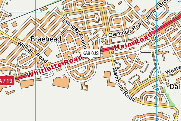 KA8 0JS map - OS VectorMap District (Ordnance Survey)