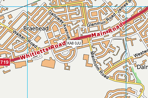 KA8 0JU map - OS VectorMap District (Ordnance Survey)