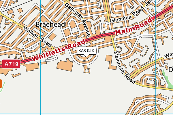 KA8 0JX map - OS VectorMap District (Ordnance Survey)