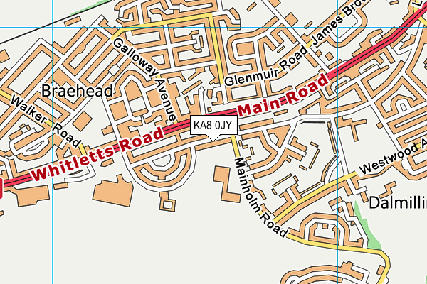 KA8 0JY map - OS VectorMap District (Ordnance Survey)