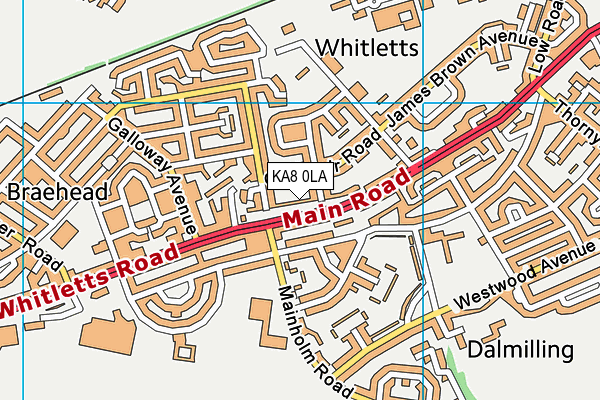 KA8 0LA map - OS VectorMap District (Ordnance Survey)