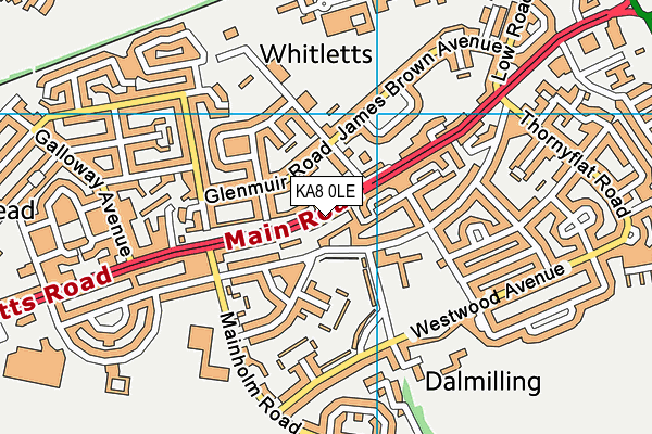 KA8 0LE map - OS VectorMap District (Ordnance Survey)