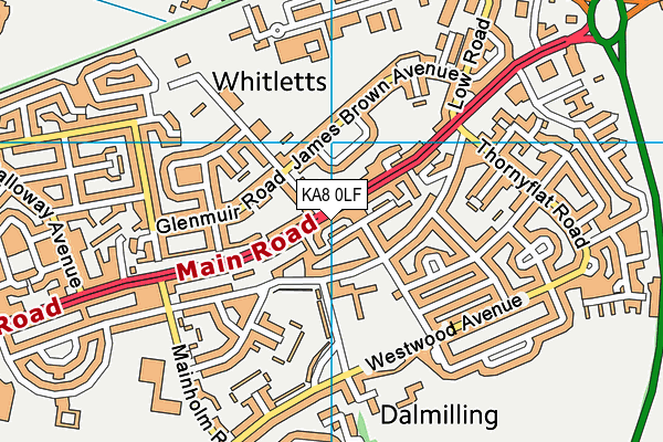 KA8 0LF map - OS VectorMap District (Ordnance Survey)