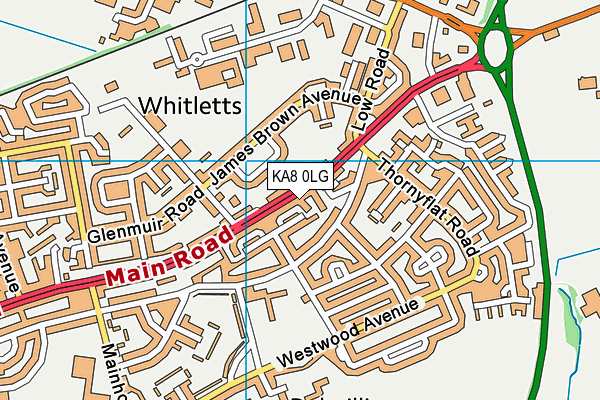 KA8 0LG map - OS VectorMap District (Ordnance Survey)