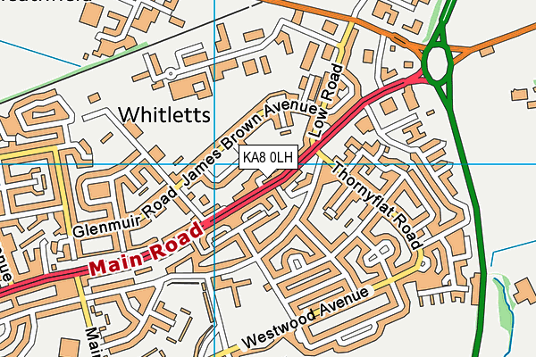 KA8 0LH map - OS VectorMap District (Ordnance Survey)