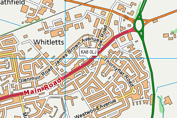 KA8 0LJ map - OS VectorMap District (Ordnance Survey)