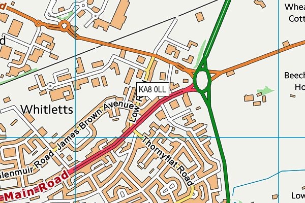 KA8 0LL map - OS VectorMap District (Ordnance Survey)