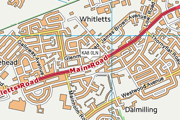 KA8 0LN map - OS VectorMap District (Ordnance Survey)