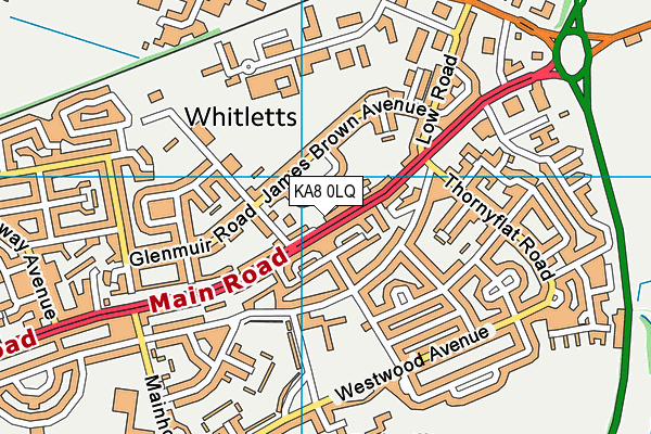 KA8 0LQ map - OS VectorMap District (Ordnance Survey)