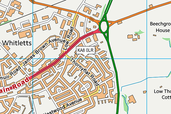 KA8 0LR map - OS VectorMap District (Ordnance Survey)