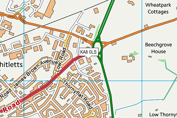 KA8 0LS map - OS VectorMap District (Ordnance Survey)