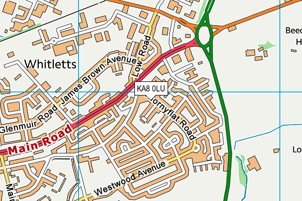 KA8 0LU map - OS VectorMap District (Ordnance Survey)