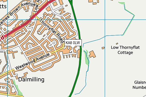 KA8 0LW map - OS VectorMap District (Ordnance Survey)