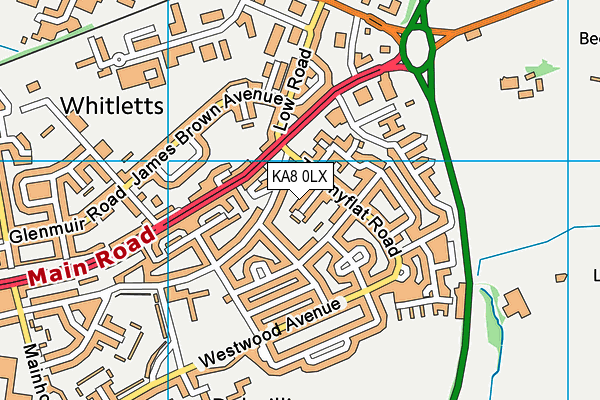 KA8 0LX map - OS VectorMap District (Ordnance Survey)