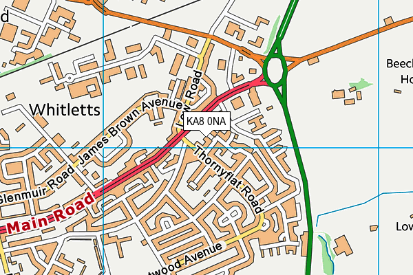 KA8 0NA map - OS VectorMap District (Ordnance Survey)