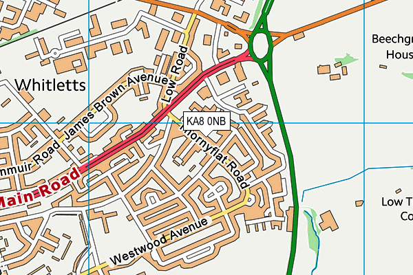 KA8 0NB map - OS VectorMap District (Ordnance Survey)