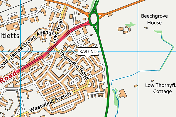 KA8 0ND map - OS VectorMap District (Ordnance Survey)