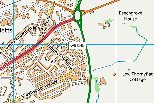 KA8 0NE map - OS VectorMap District (Ordnance Survey)