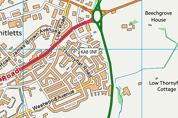 KA8 0NF map - OS VectorMap District (Ordnance Survey)