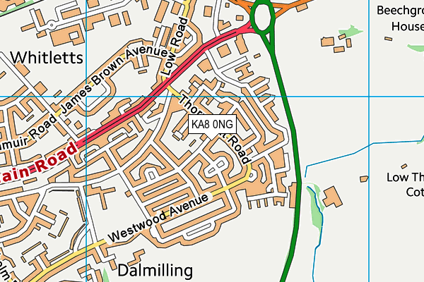 KA8 0NG map - OS VectorMap District (Ordnance Survey)