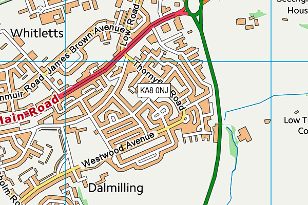 KA8 0NJ map - OS VectorMap District (Ordnance Survey)