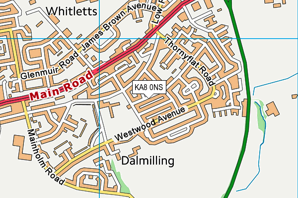 KA8 0NS map - OS VectorMap District (Ordnance Survey)