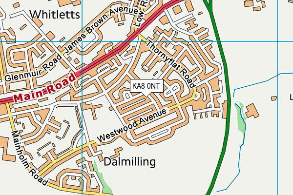 KA8 0NT map - OS VectorMap District (Ordnance Survey)