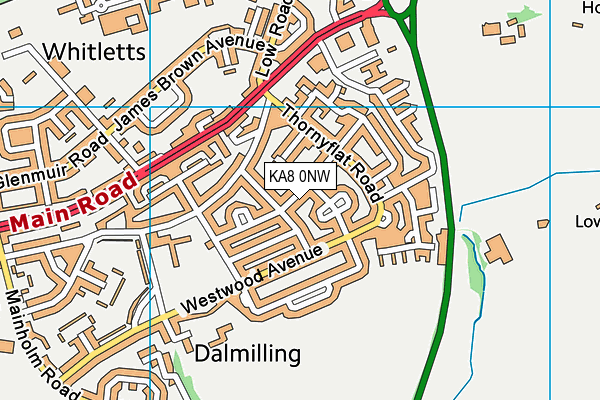 KA8 0NW map - OS VectorMap District (Ordnance Survey)