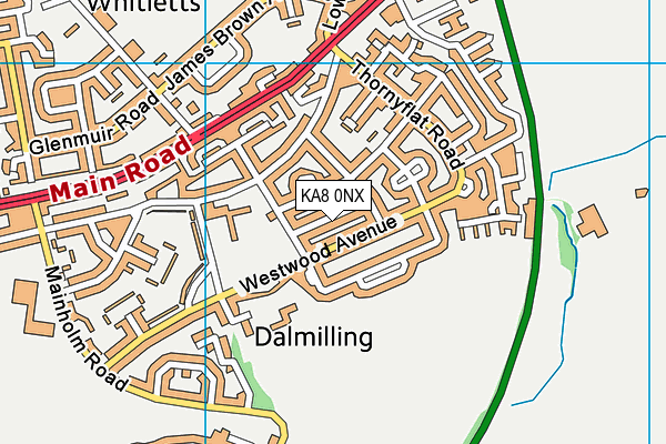 KA8 0NX map - OS VectorMap District (Ordnance Survey)