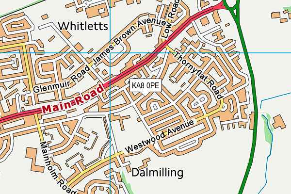 KA8 0PE map - OS VectorMap District (Ordnance Survey)