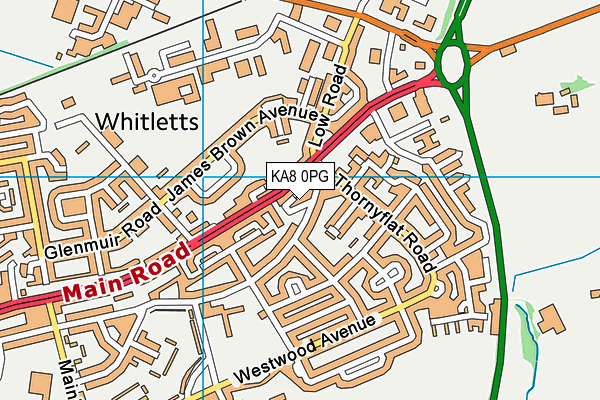 KA8 0PG map - OS VectorMap District (Ordnance Survey)