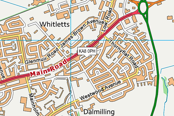 KA8 0PH map - OS VectorMap District (Ordnance Survey)