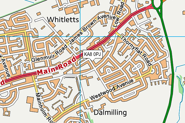 KA8 0PJ map - OS VectorMap District (Ordnance Survey)