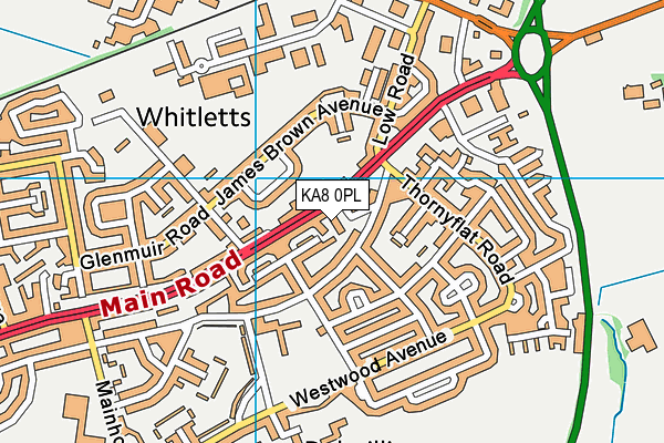 KA8 0PL map - OS VectorMap District (Ordnance Survey)