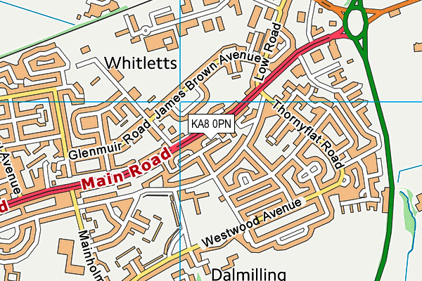 KA8 0PN map - OS VectorMap District (Ordnance Survey)