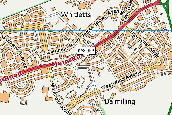 KA8 0PP map - OS VectorMap District (Ordnance Survey)