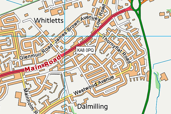 KA8 0PQ map - OS VectorMap District (Ordnance Survey)